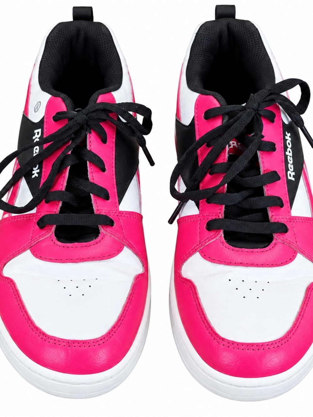 Reebok Pink Black White Retro Court Low Top Lace Up Sneakers US 4.5 EU 36